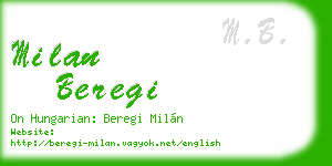 milan beregi business card